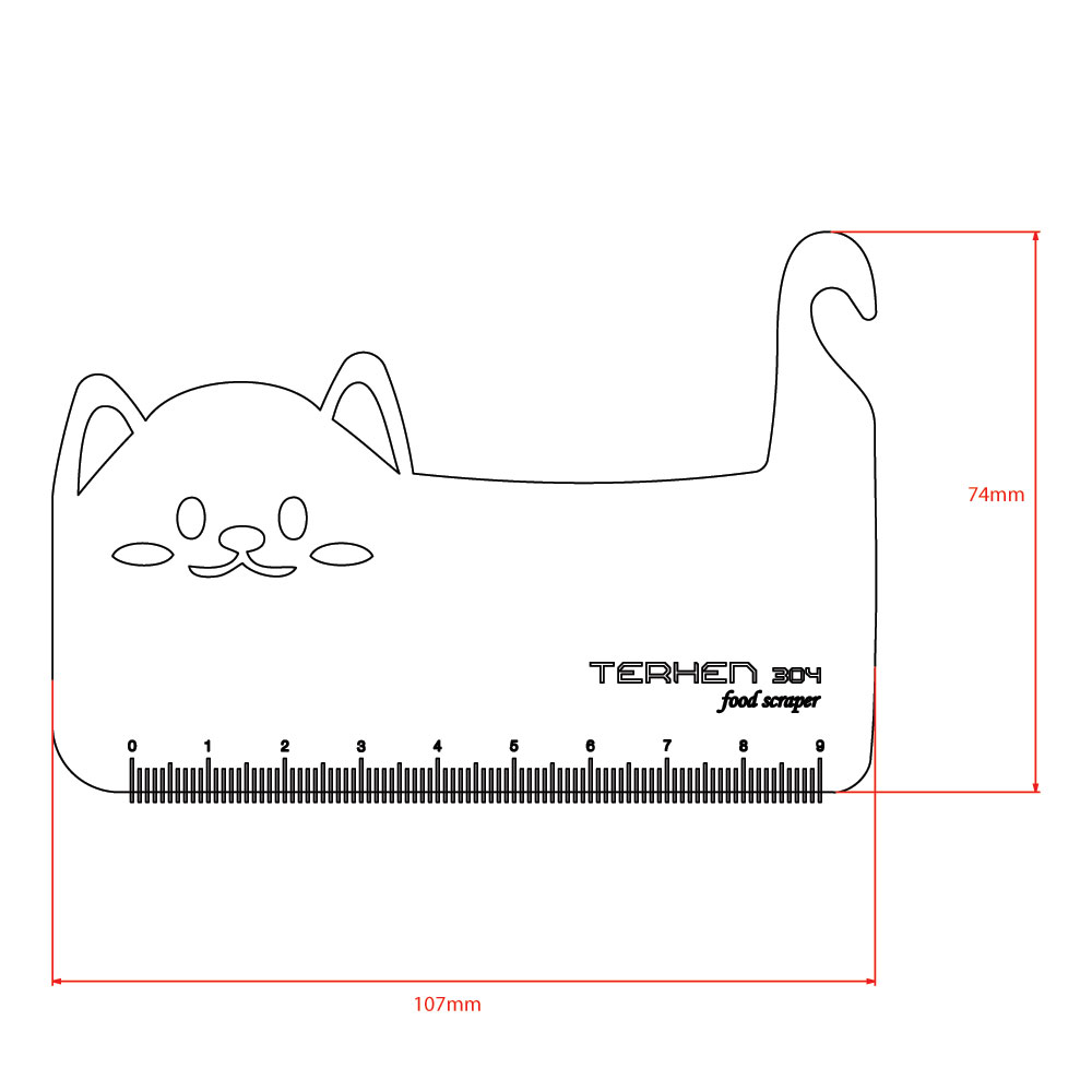 테르헨 304 스테인레스 푸드 스크래퍼 13cm, 미니큐티캣 - 상세 이미지 3