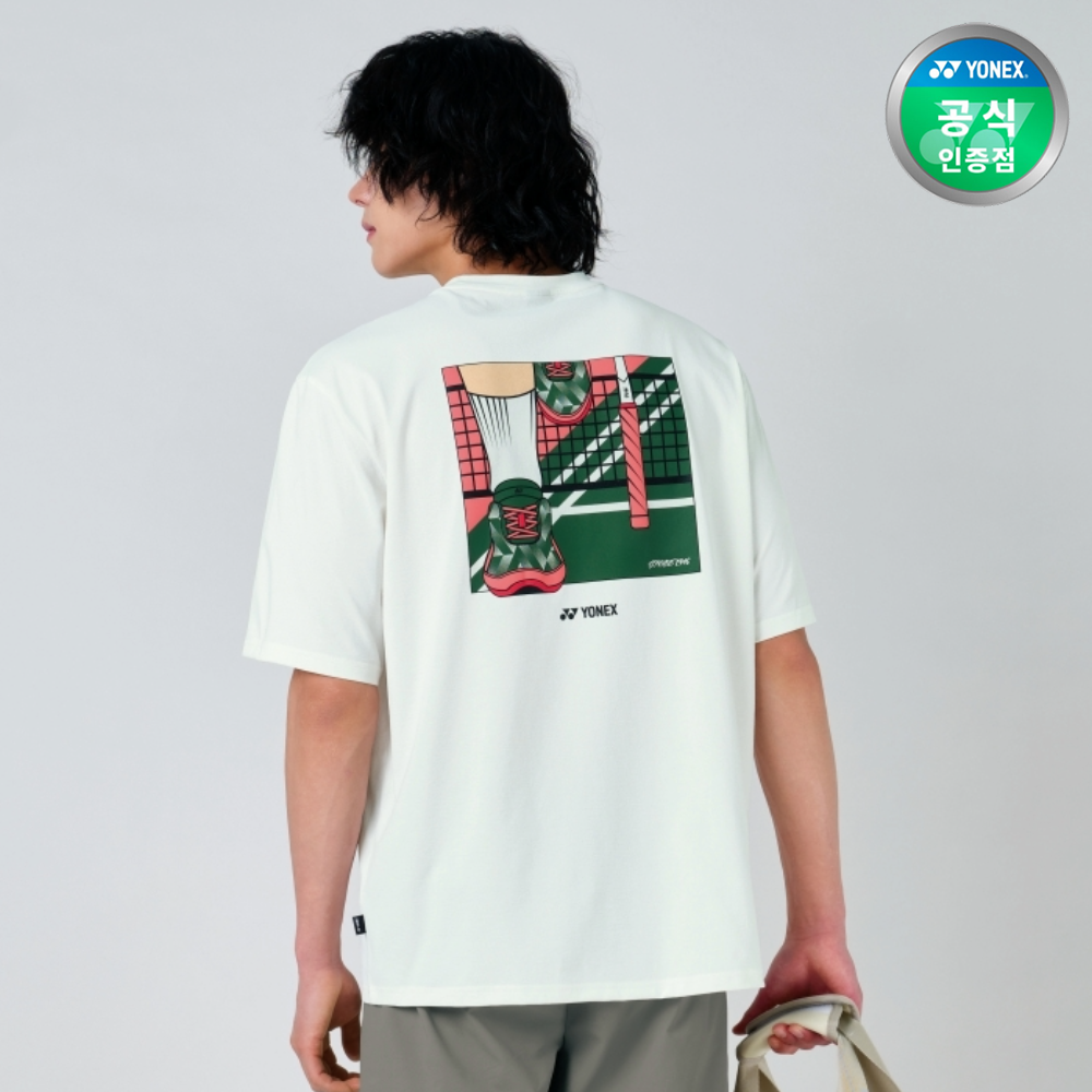 요넥스 251TS044U 배드민턴 오버핏 반팔 티셔츠 남녀공용 데일리웨어 아이보리 - 상세 이미지 2