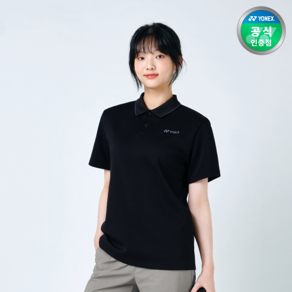 요넥스 251TS067U 배드민턴 카라 반팔 티셔츠 남녀공용 데일리웨어 블랙 - 상세 이미지 2