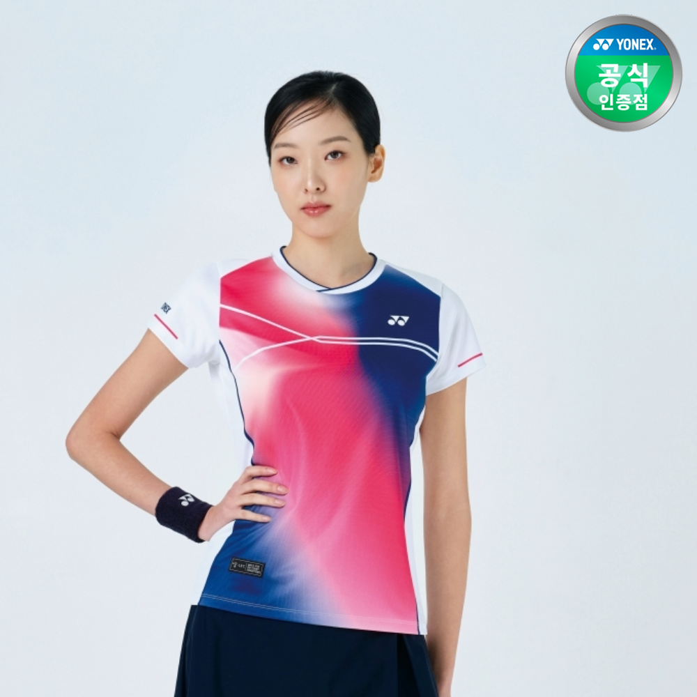 요넥스 251TS026F 배드민턴 반팔 티셔츠 여성 게임웨어 코랄 - 메인 이미지