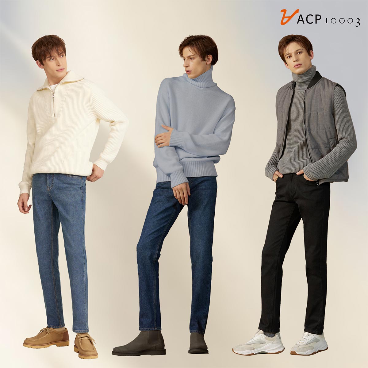 ACP 남성 웜에어 기모 데님 3종 - 메인 이미지
