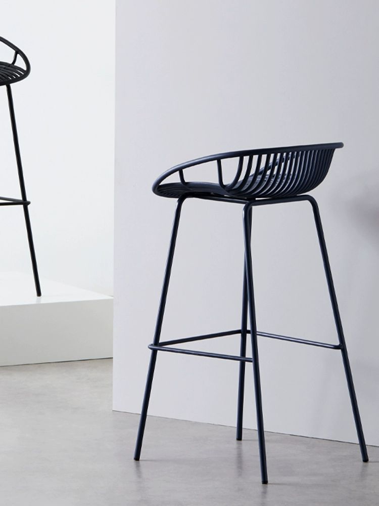 철재 바 테이블 의자 좌식의자 카페의자 인테리어 스트라이프 체어 말차 그린 좌고 72cm - 상세 이미지 4