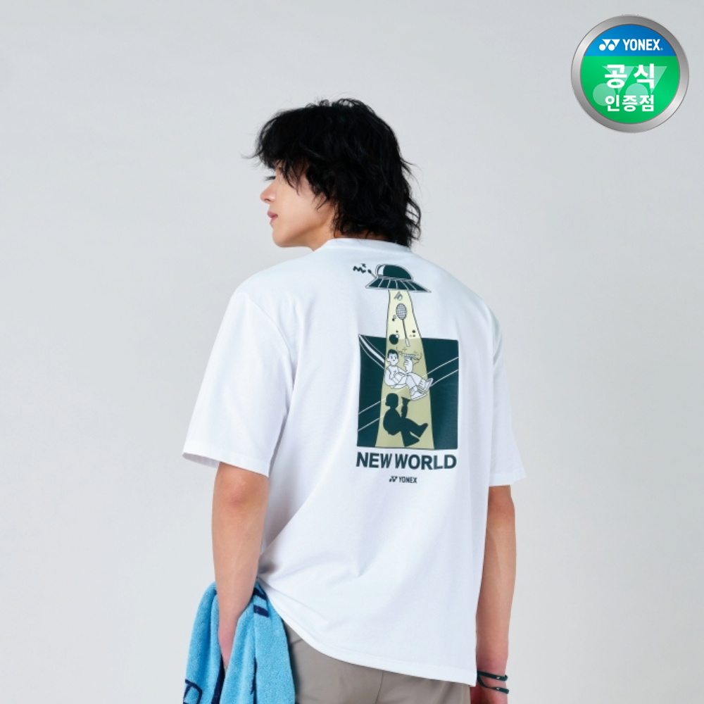 요넥스 251TS054U 배드민턴 오버핏 반팔 티셔츠 남녀공용 데일리웨어 화이트 - 상세 이미지 2