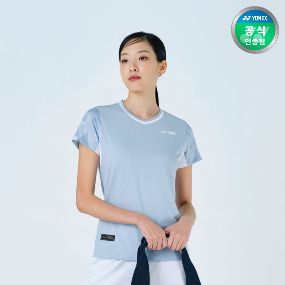 요넥스 251TS020F 배드민턴 반팔 티셔츠 여성 게임웨어 스모크블루 - 메인 이미지