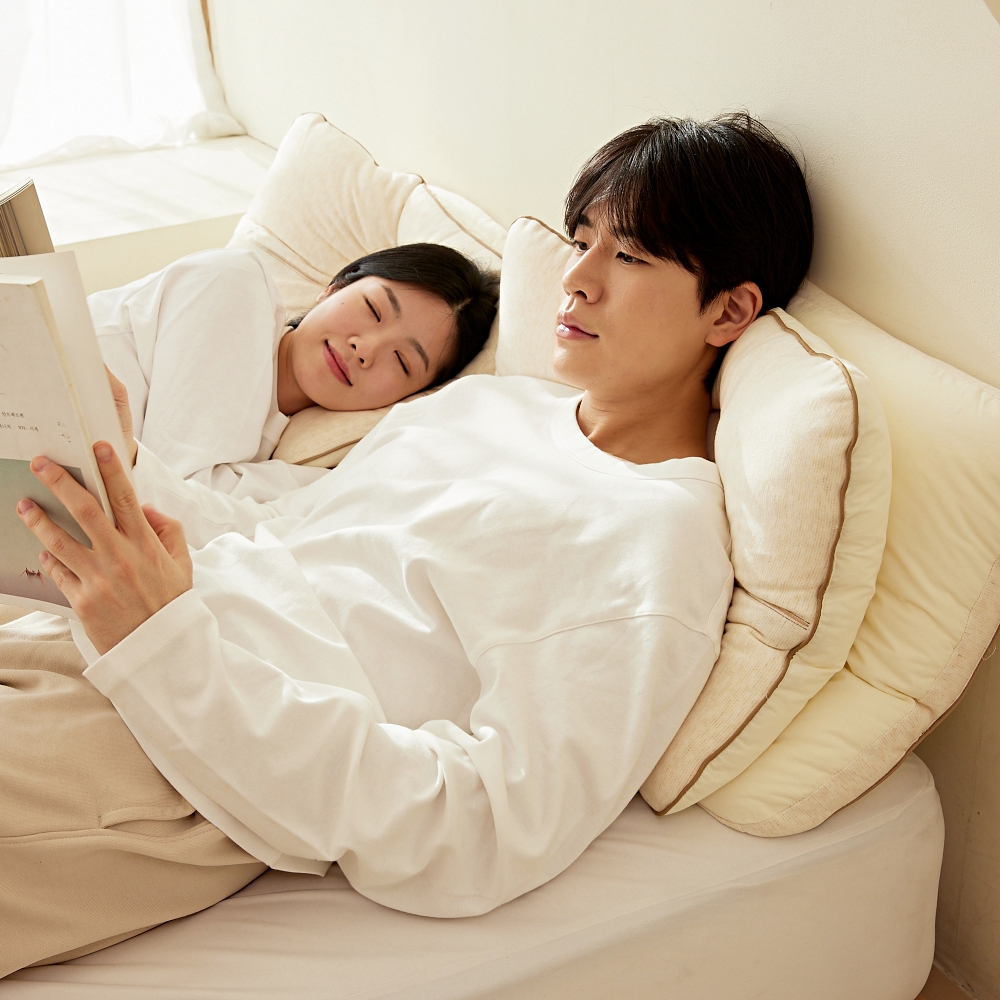 장미화 코코리찌 양모날개 베개 1개 목편한 릴렉스 경추 베개 기능성 C커브 꿀잠 목베개 - 상세 이미지 2