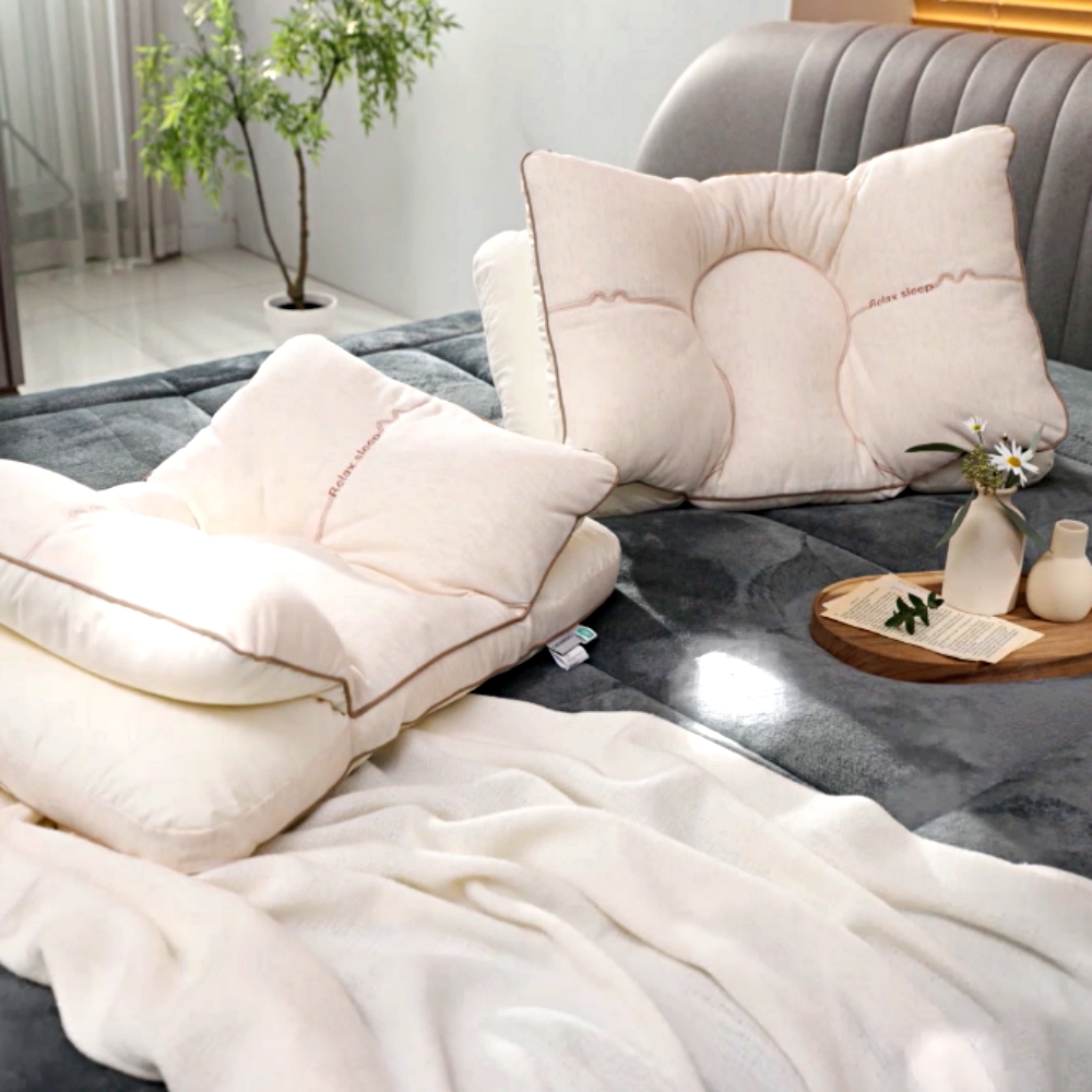 장미화 코코리찌 양모날개 베개 1개 목편한 릴렉스 경추 베개 기능성 C커브 꿀잠 목베개