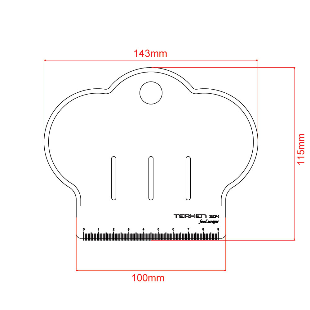 테르헨 304 스테인레스 푸드 스크래퍼 13cm, 쉐프모자 - 상세 이미지 3