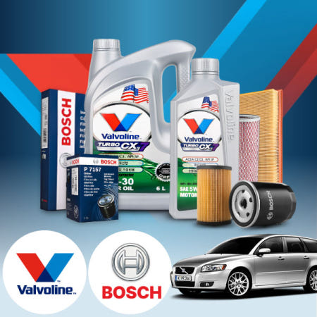 [자체제작]유백몰 볼보V50 2.0 가솔린 발보린 터보 CX7 5W30 엔진오일필터세트 6L iter