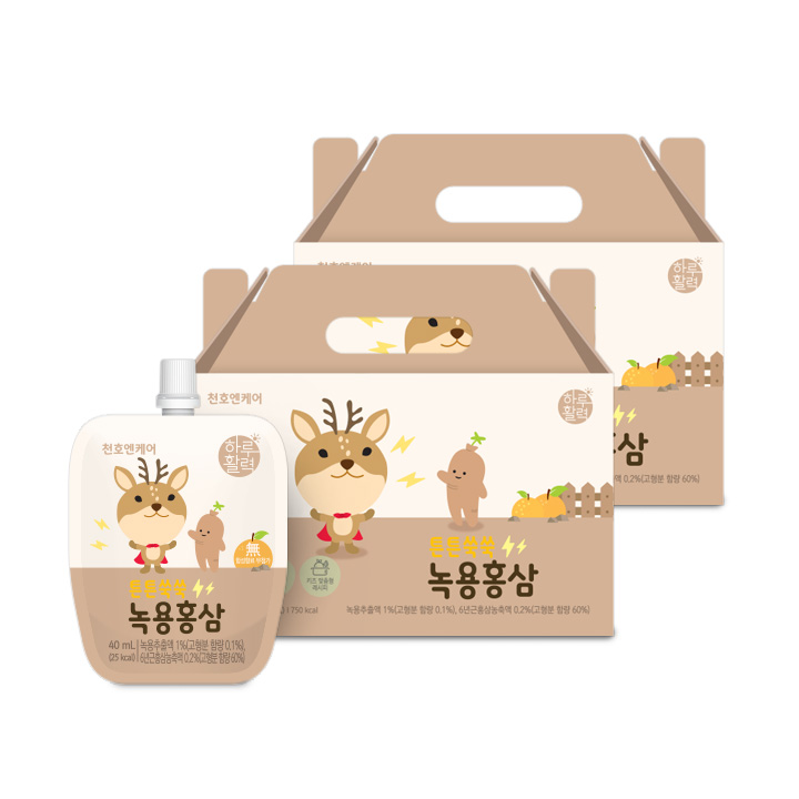 천호엔케어 녹용전지 6년근홍삼액 어린이 튼튼쑥쑥 녹용홍삼 40ml 30포, 2개 이미지 2