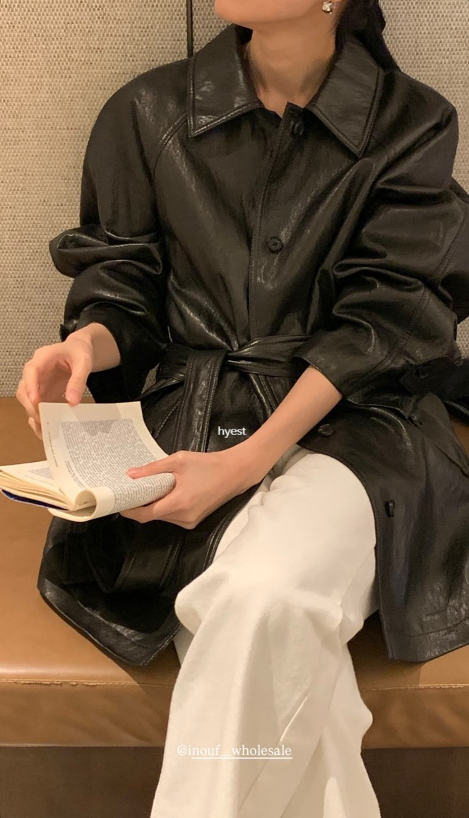 (블랙 당일) 이너프 무드 레더코트 상세 이미지 4