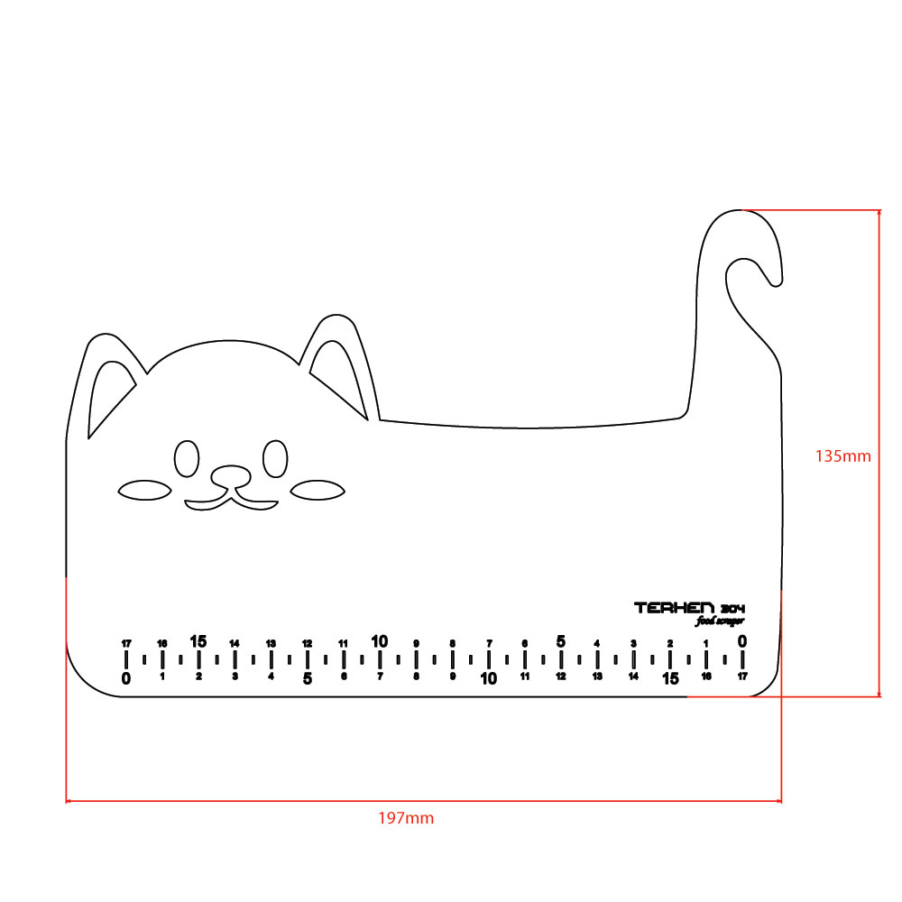 테르헨 304 스테인레스 푸드 스크래퍼 20cm, 큐티캣L - 상세 이미지 3