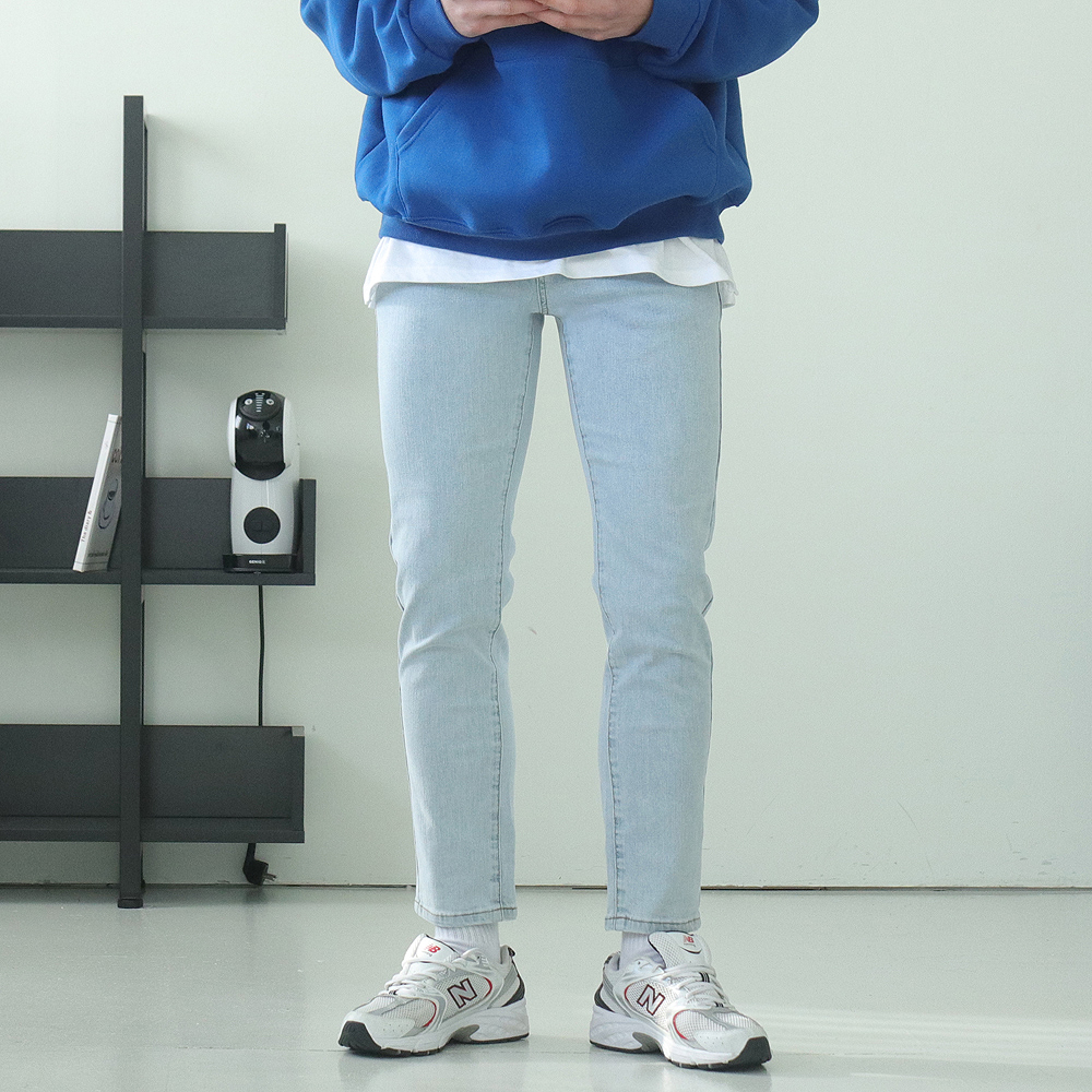 남자 청바지 빅사이즈 일자핏 스판 허벅돼 데님 청바지 - 상세 이미지 3