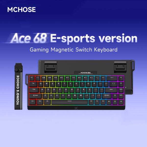 MCHOSE Ace68 8K 기계식 키보드 0.01mm RT 정확도 128K 스캔 속도 자기 스위치 세관 게임용 : 행복한트니집
