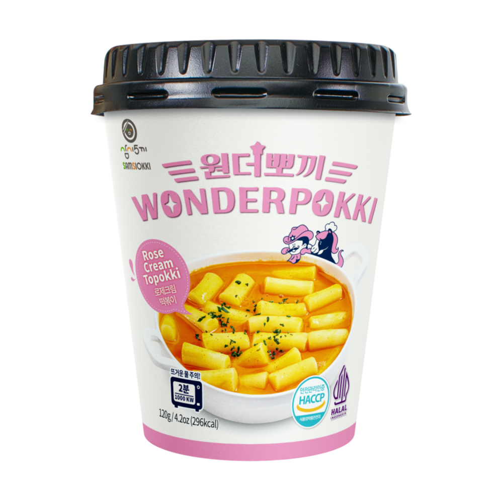 원더뽀끼 컵떡볶이 즉석떡볶이 로제 크림, 120g, 4개 - 메인 이미지