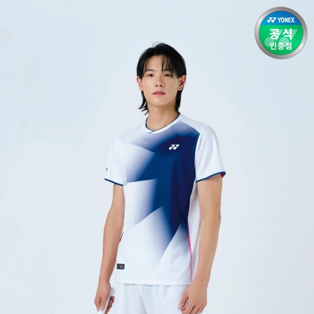 요넥스 251TS027M 배드민턴 반팔 티셔츠 남성 게임웨어 블루 - 상품 이미지