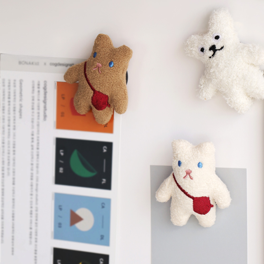 봉제인형 냉장고 자석 곰돌이 토끼 마그넷 브라운 곰 - 상세 이미지 5