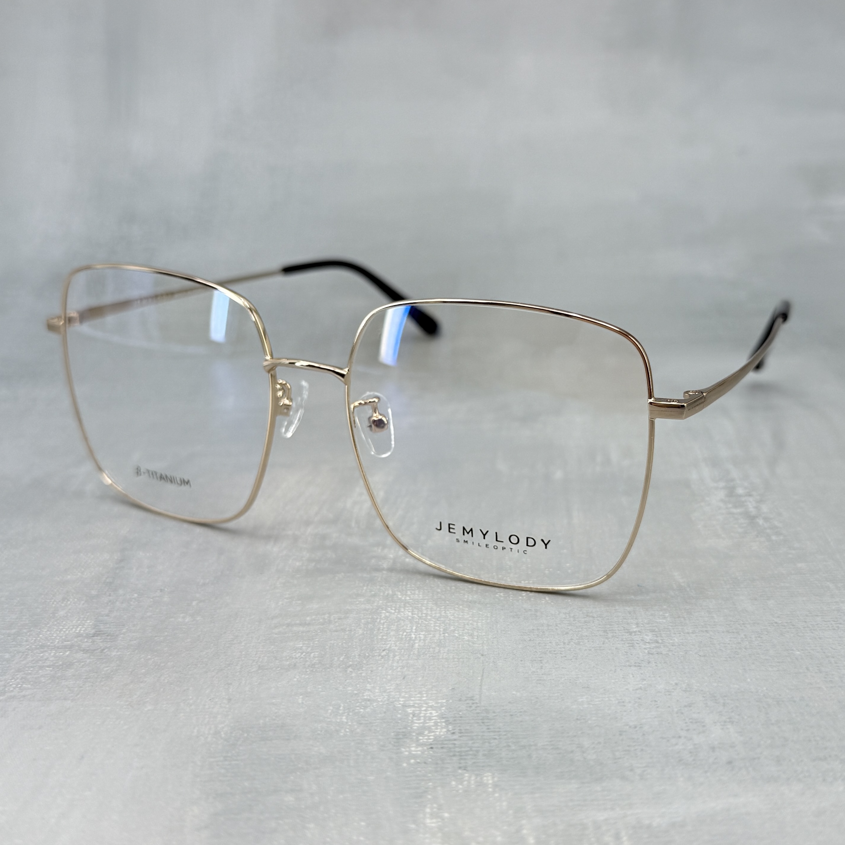 제미로디 라틴 슈퍼오버사이즈 대두안경 사각 메탈 탄성 티타늄 큰안경테