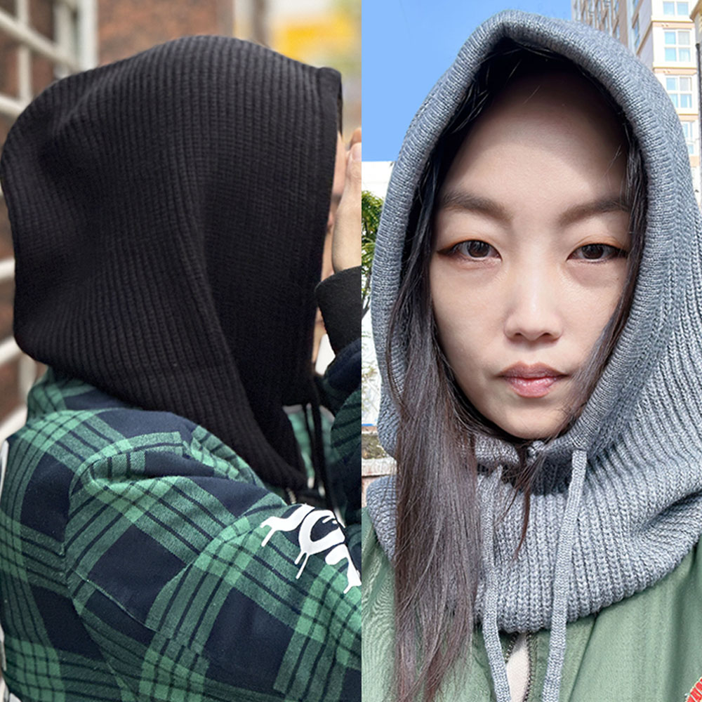 포근한 니트바라클라바 남녀공용 후드넥워머 - 상품 이미지