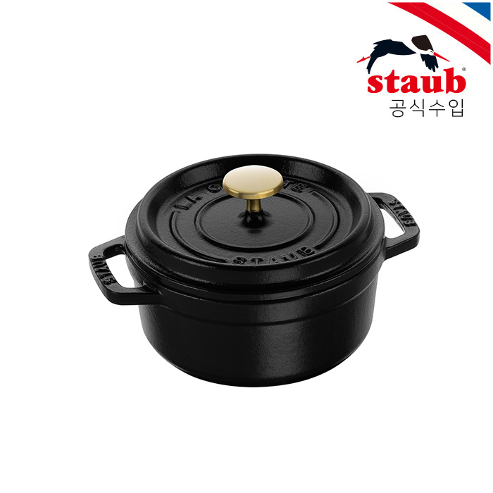 꼬깔손잡이증정 ST101225 스타우브 원형 꼬꼬떼 블랙 12cm