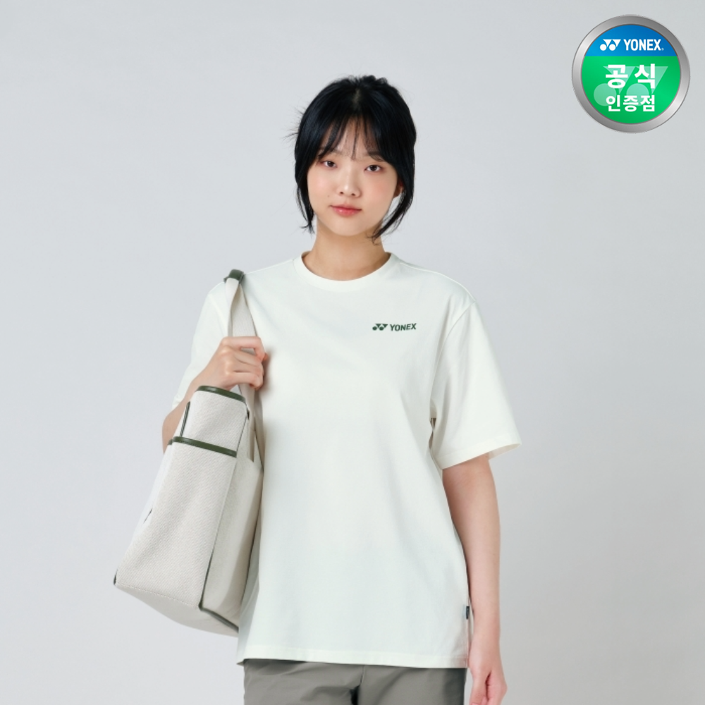 요넥스 251TS044U 배드민턴 오버핏 반팔 티셔츠 남녀공용 데일리웨어 아이보리 - 상세 이미지 3