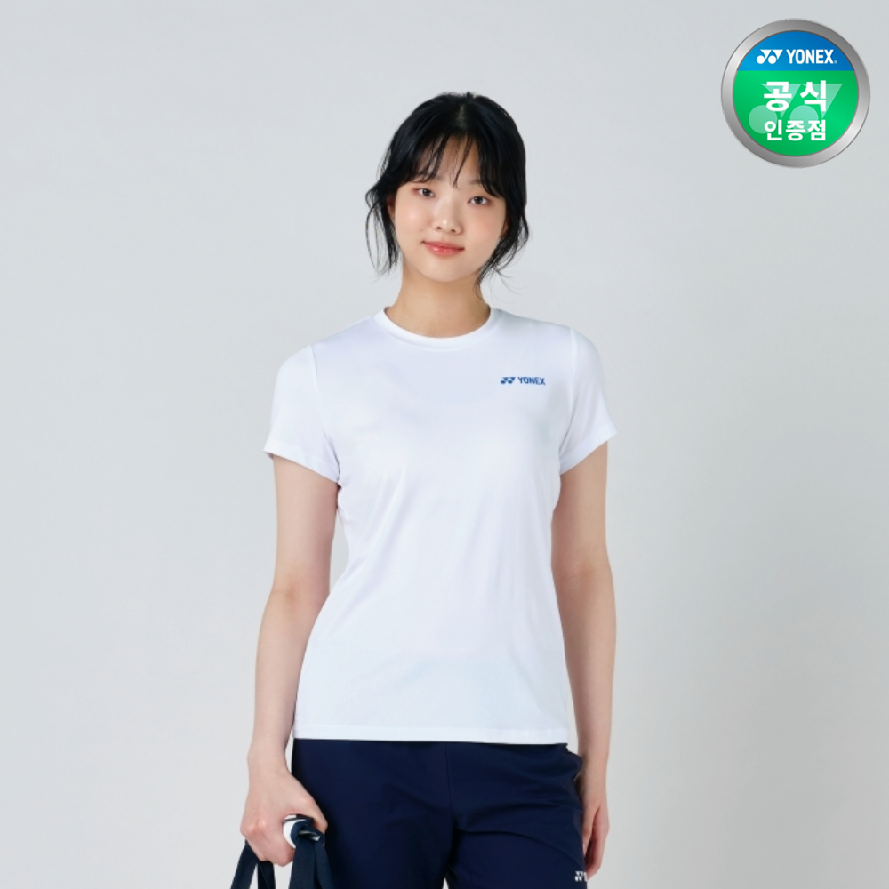 요넥스 259TR006F 배드민턴 레귤러핏 기능성 반팔 티셔츠 여성 이지웨어 화이트 - 메인 이미지