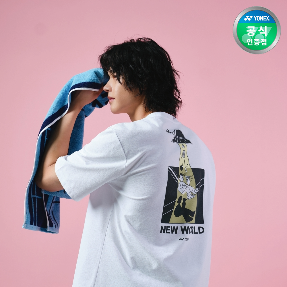 요넥스 251TS054U 배드민턴 오버핏 반팔 티셔츠 남녀공용 데일리웨어 화이트 - 상품 이미지