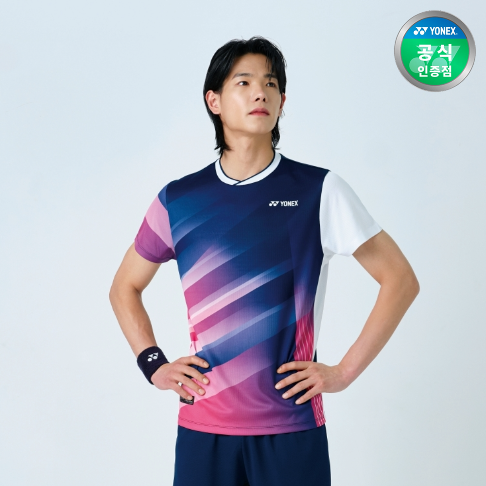 요넥스 251TS037M 배드민턴 반팔 티셔츠 남성 게임웨어 다크퍼플 - 상품 이미지