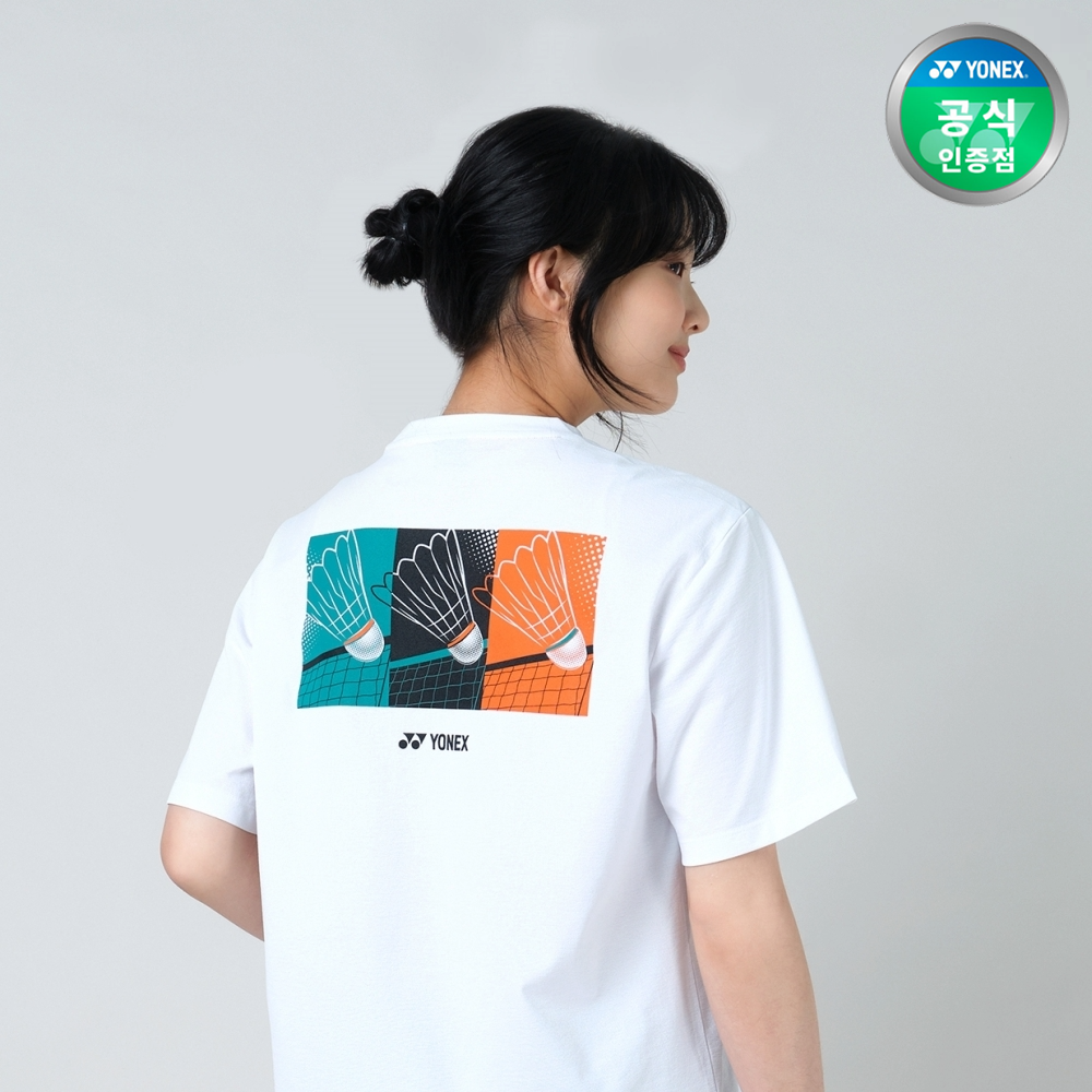 요넥스 251TS062U 배드민턴 오버핏 반팔티 남녀공용 데일리웨어 화이트 온라인전용 - 메인 이미지