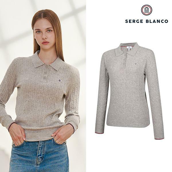 세르즈블랑코 24FW 여성 울 블렌디드 케이블 니트 3종 - 상세 이미지 2