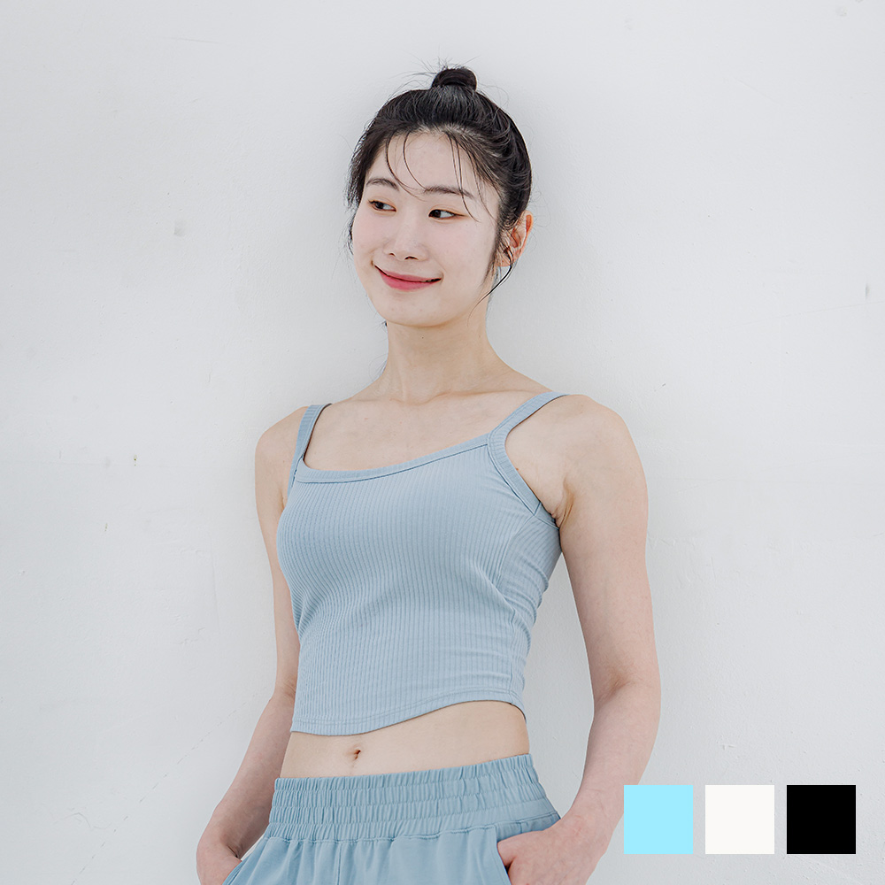 슬림9 골지 크롭 요가 나시탑 - 상세 이미지 2