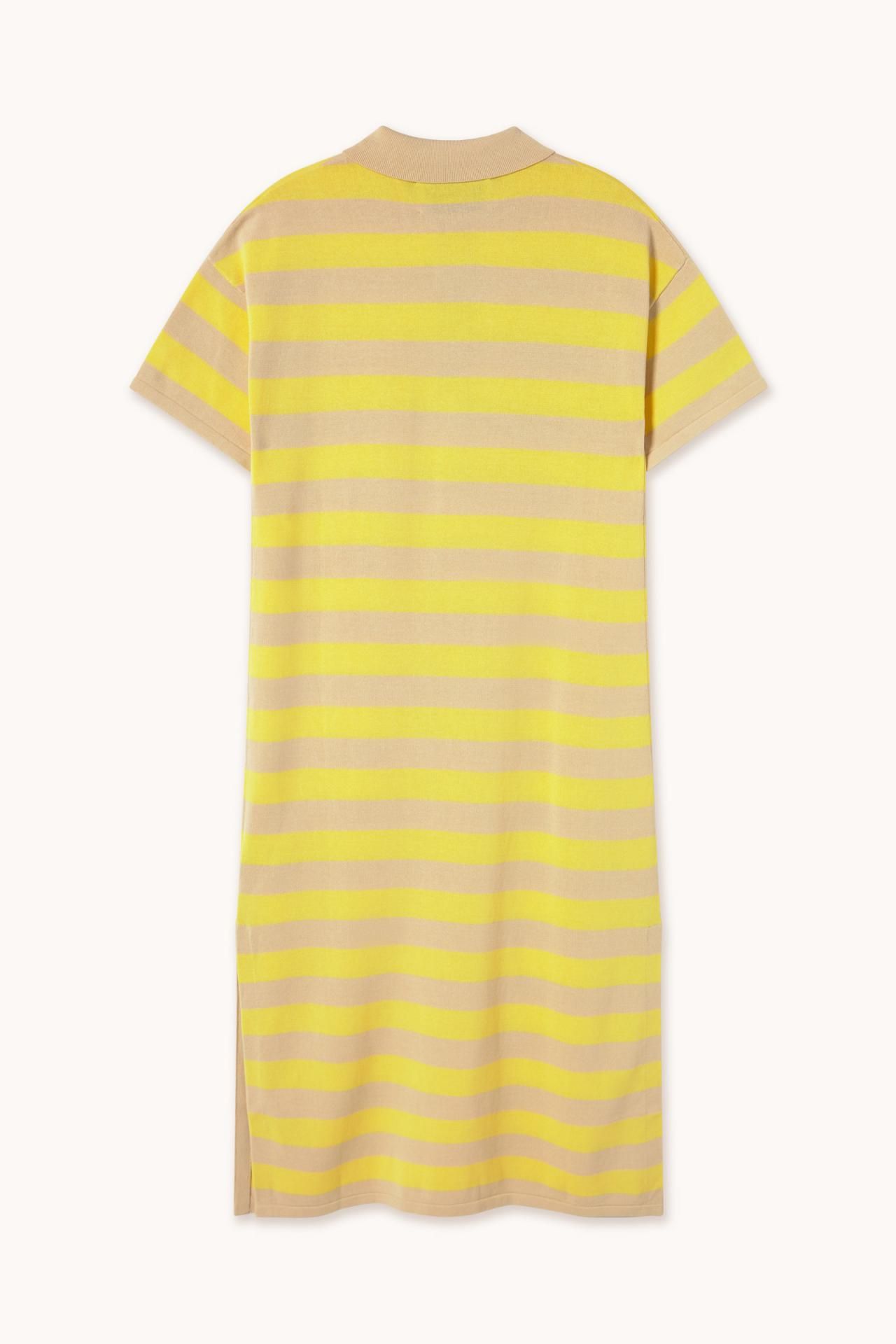 타이니코튼 스트라이프 카라 미디 니트 원피스 SS25-762R74 VAINILLA/AMARILLO - 상세 이미지 5
