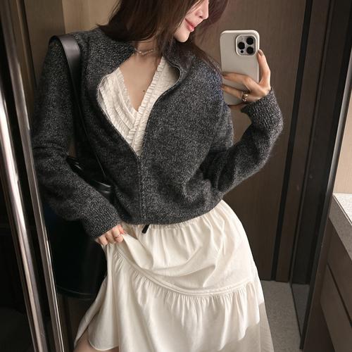 Sweet alpaca two-way zip up : 파티수