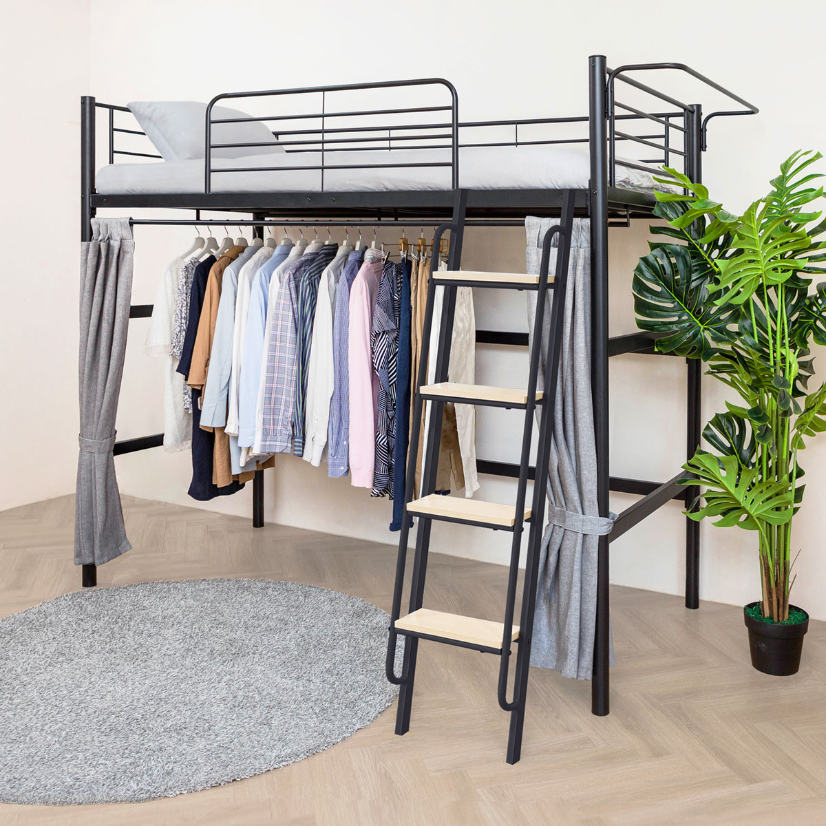 [선물이벤트] 일루일루 코모드i 올인원 기본행거형 벙커침대 옷장 철제 2층 성인 학생 수납