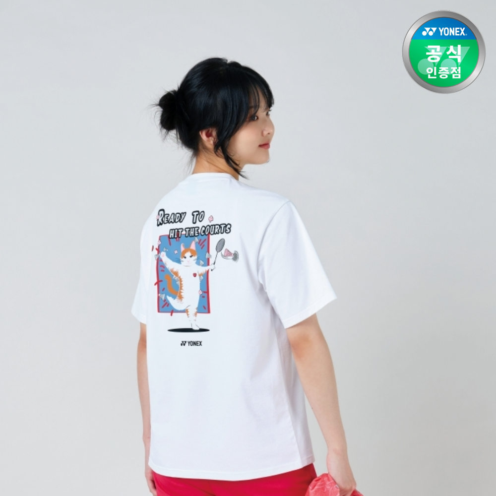 요넥스 251TS050U 배드민턴 오버핏 반팔 티셔츠 남녀공용 데일리웨어 화이트 이미지 2