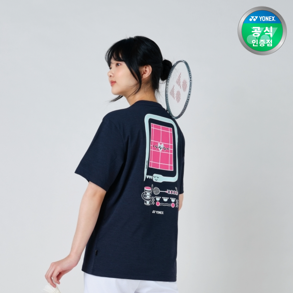 요넥스 251TS053U 배드민턴 오버핏 반팔 티셔츠 남녀공용 데일리웨어 다크네이비 - 상세 이미지 3