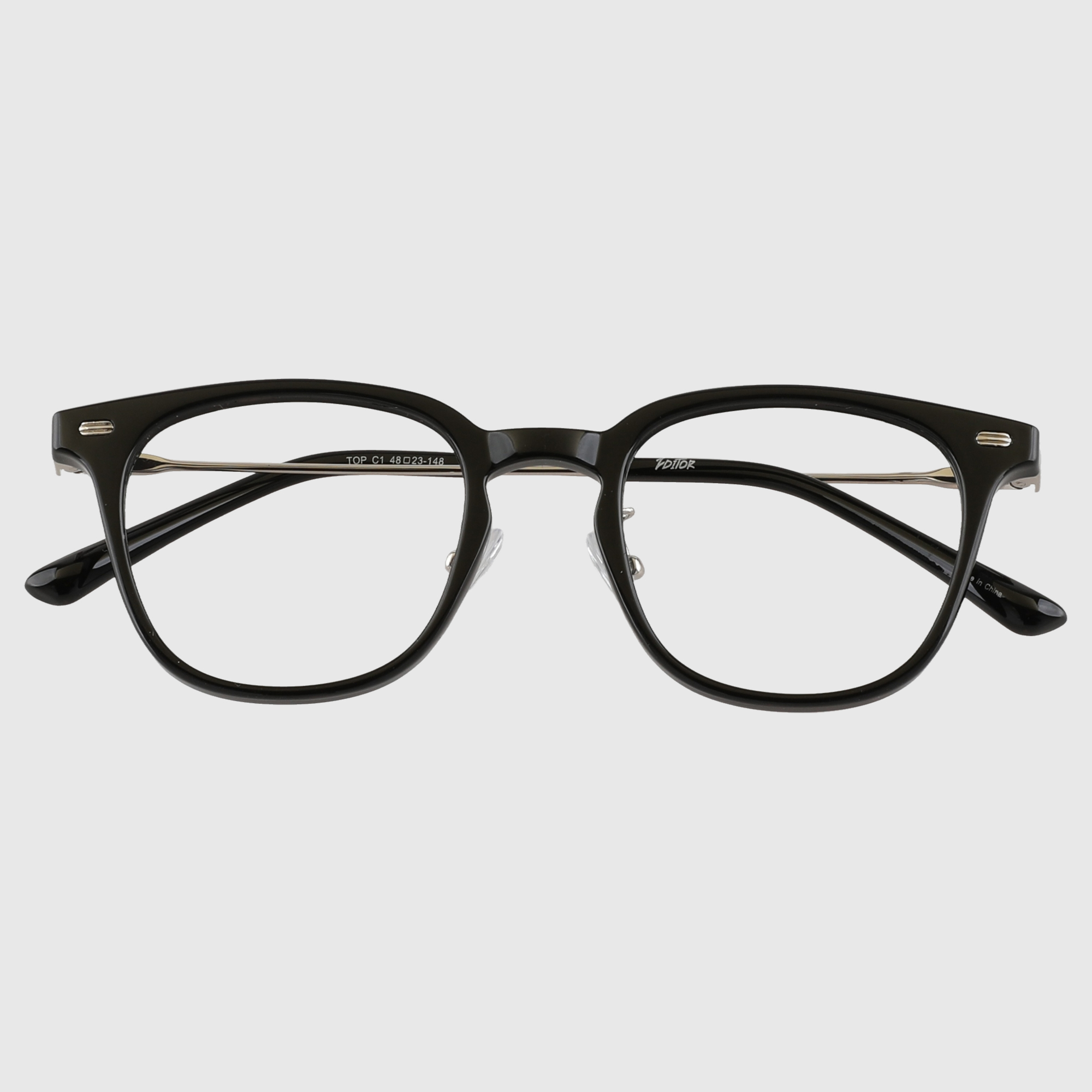 긱시크 가벼운 얼굴형에맞는 사각 뿔테 콤비 안경 블루스크린차단