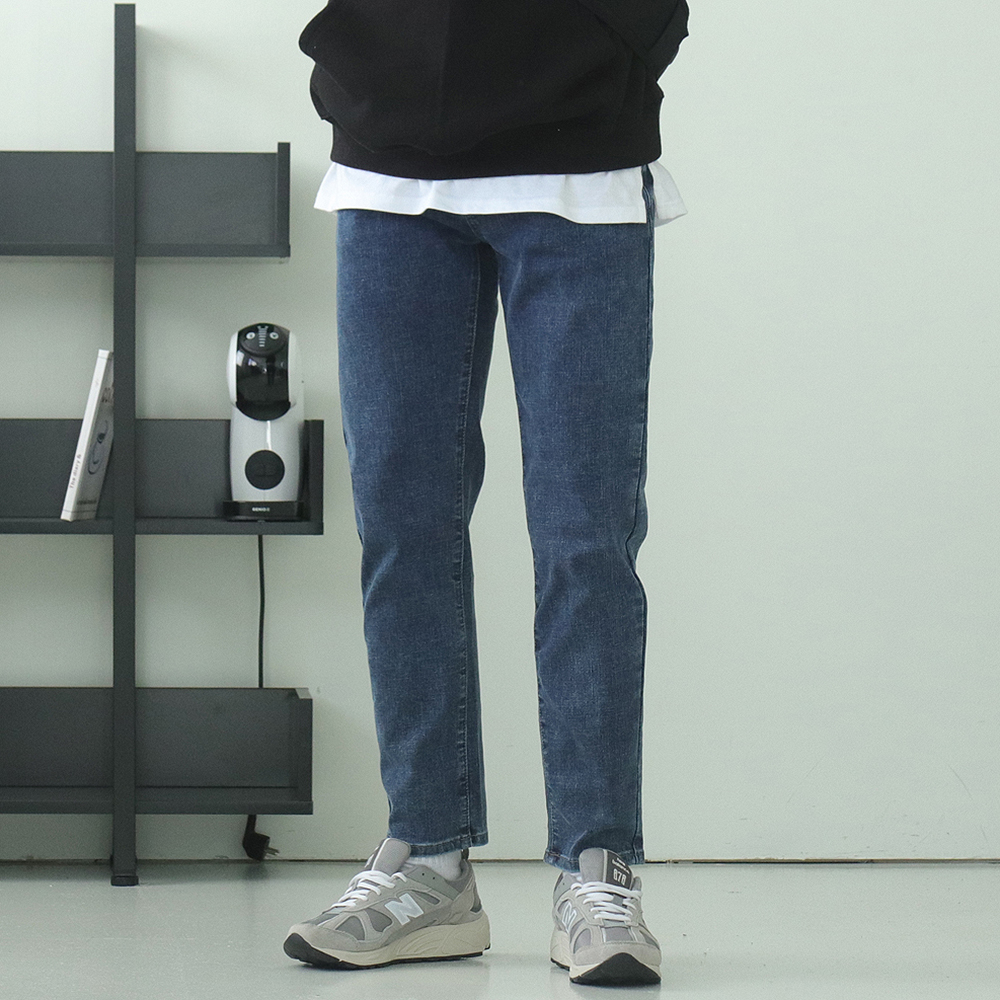 남자 청바지 빅사이즈 일자핏 스판 허벅돼 데님 청바지 - 상세 이미지 5