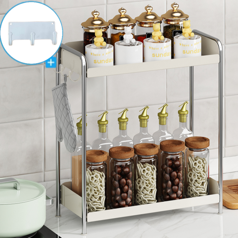 2단선반 주방 선반 조미료정리 양념통 철제 랙 소스 다용도 영양제 보관함