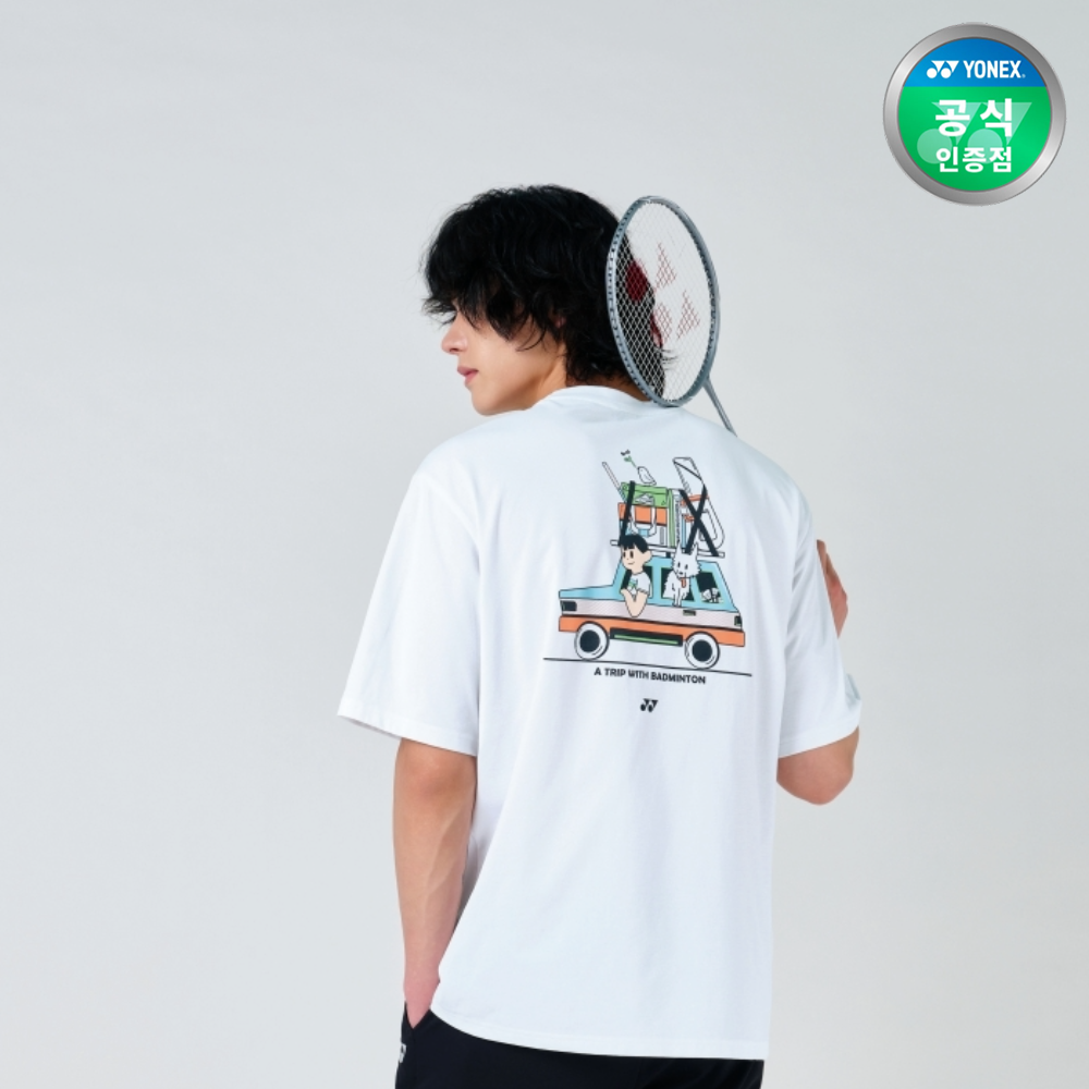 요넥스 251TS047U 배드민턴 오버핏 반팔 티셔츠 남녀공용 데일리웨어 화이트 - 상세 이미지 2