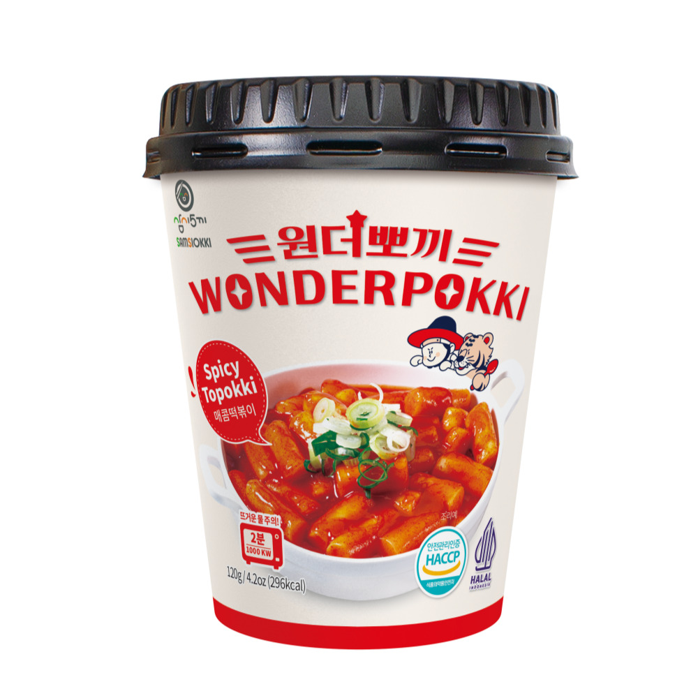 원더뽀끼 컵 떡볶이 즉석떡볶이 매운떡볶이 매콤, 120g, 4개 - 상품 이미지