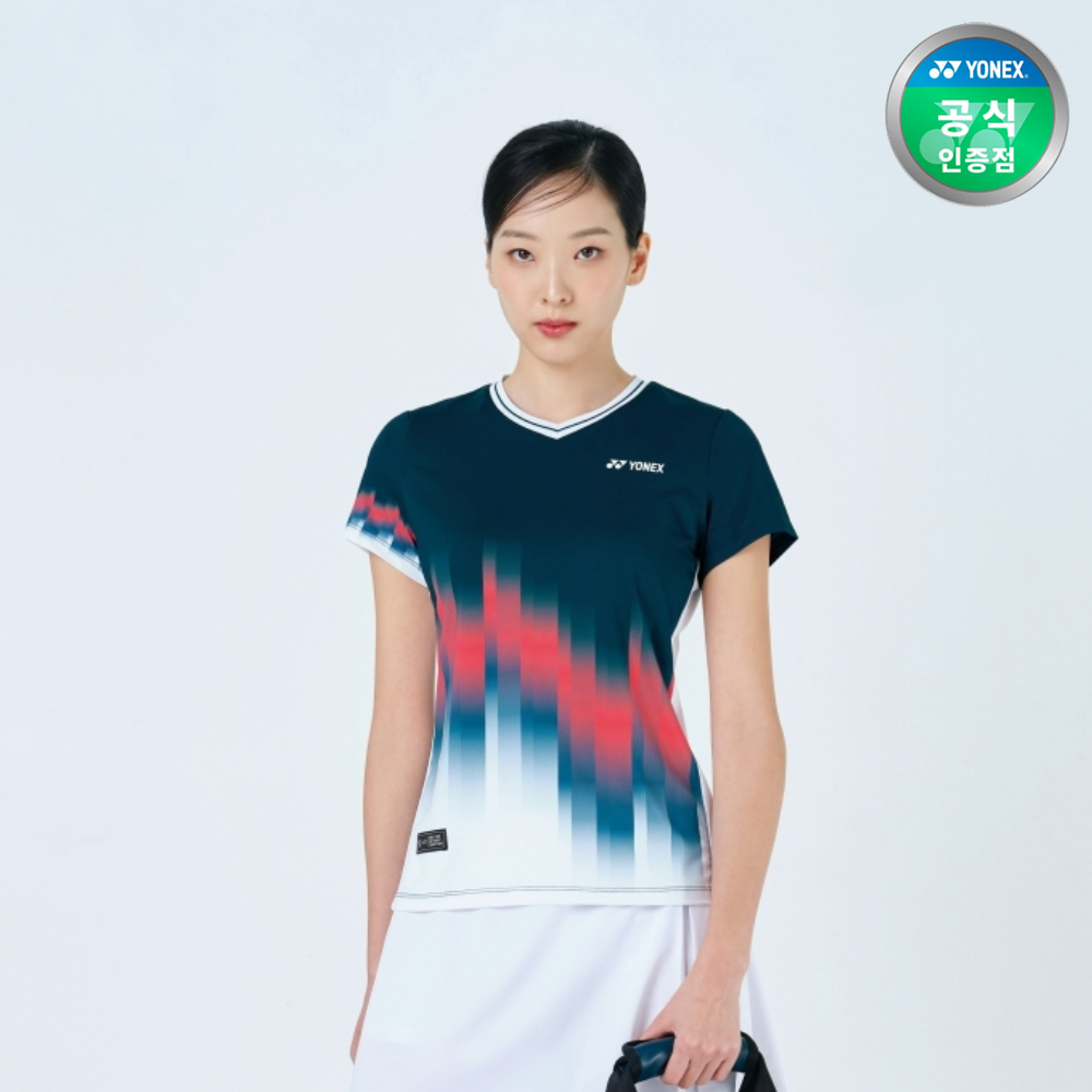요넥스 251TS004F 배드민턴 반팔 티셔츠 여성 게임웨어 다크터쿼이즈 - 메인 이미지