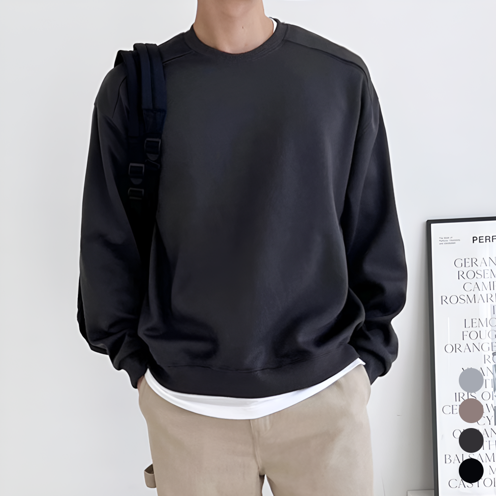 긴팔무지티 남자 봄 가을 커플 맨투맨 라운드 티셔츠 스웻셔츠 - 상품 이미지