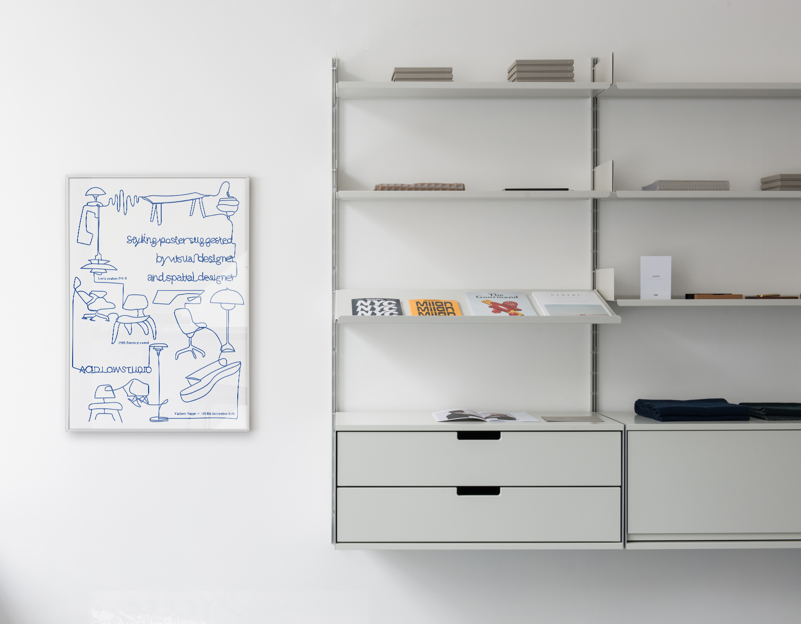애시드로우 미드센추리모던 인테리어포스터 Furniture.Blue - 상세 이미지 3