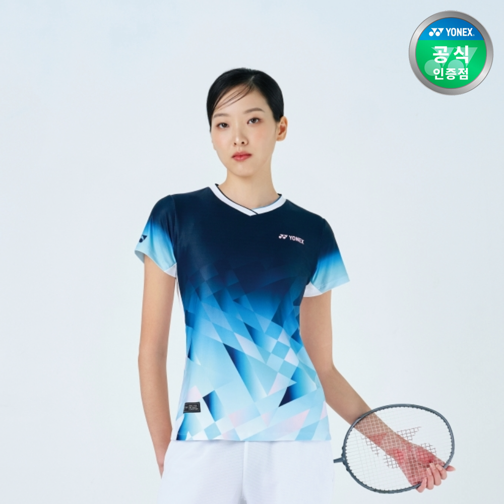 요넥스 251TS010F 배드민턴 반팔 티셔츠 여성 게임웨어 다크네이비 - 메인 이미지
