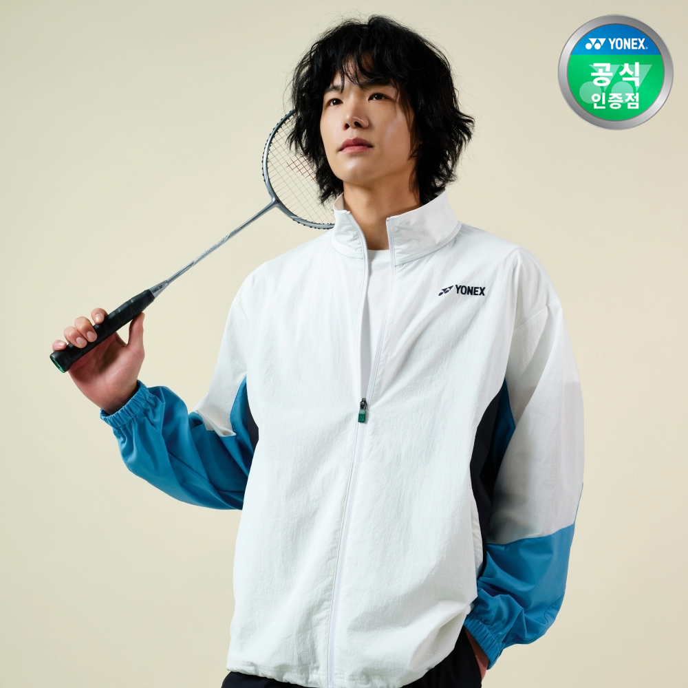요넥스 251JJ007U 배드민턴 데일리웨어 오버핏 바람막이 자켓 남녀공용 데일리웨어 화이트 - 메인 이미지