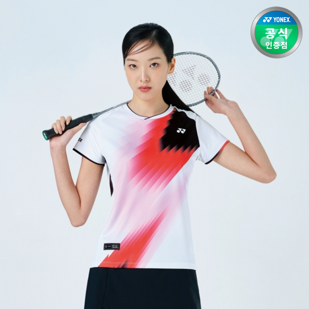 요넥스 251TS024F 배드민턴 반팔 티셔츠 여성 게임웨어 화이트 - 메인 이미지