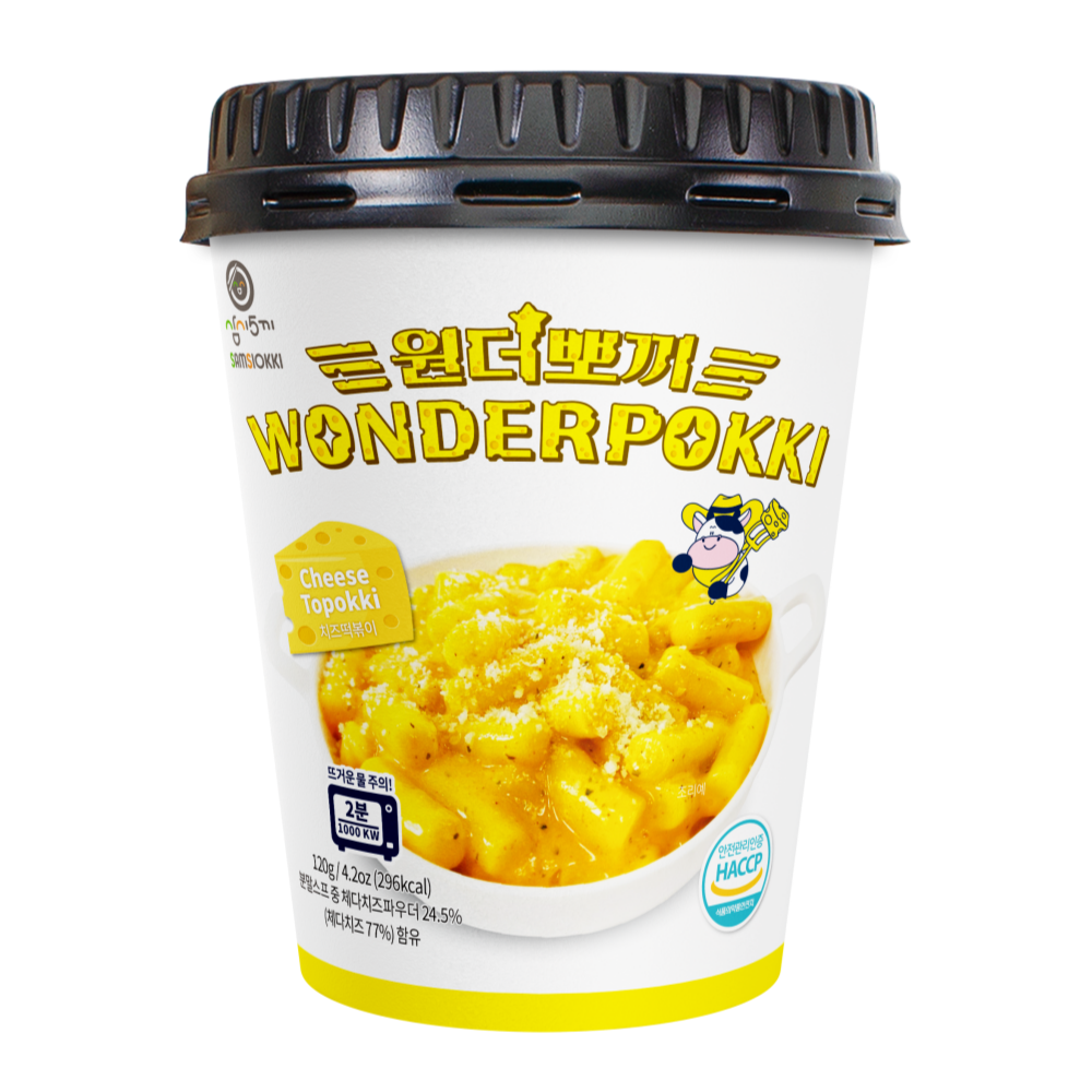 원더뽀끼 컵떡볶이 치즈, 120g, 8개 - 메인 이미지