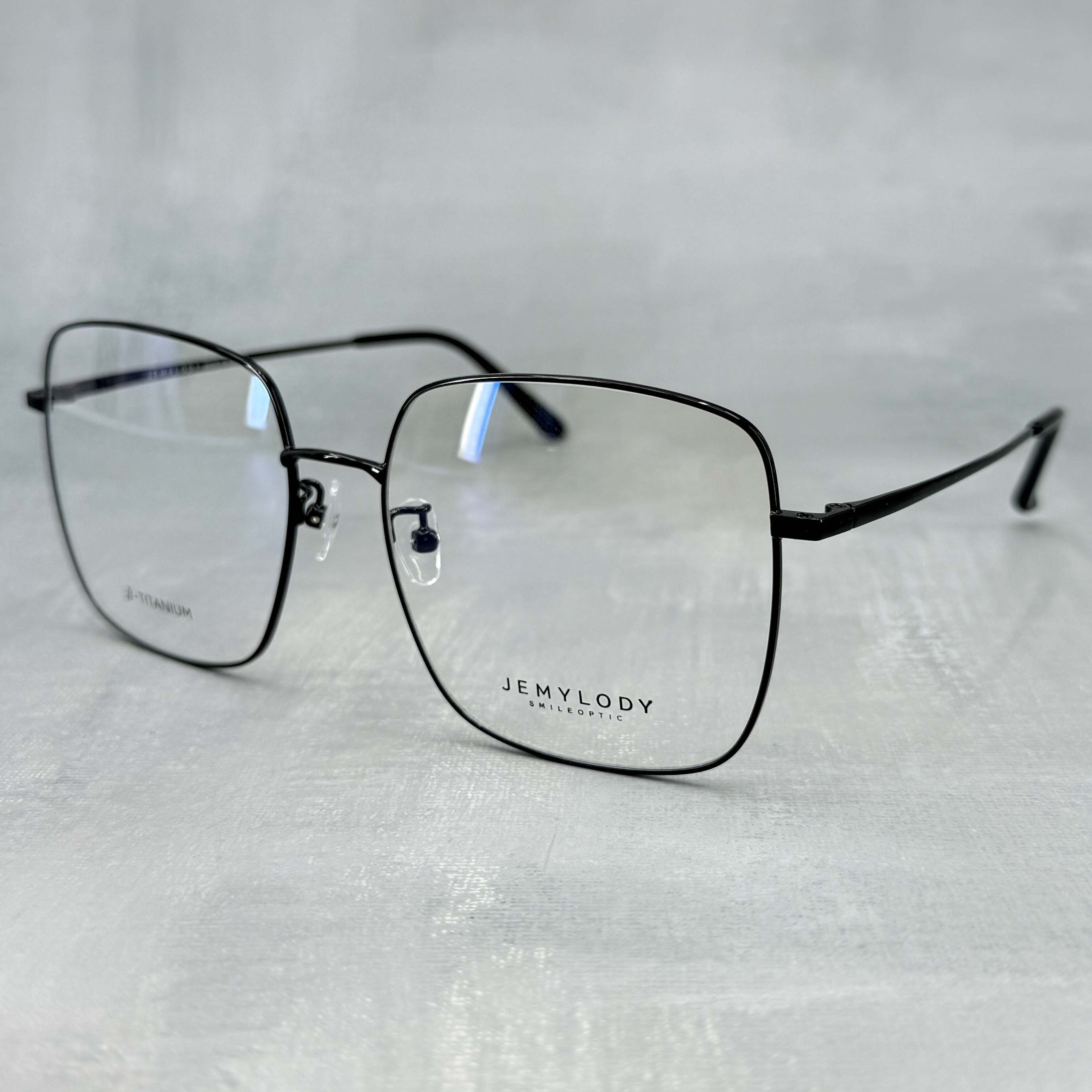 제미로디 라틴 슈퍼오버사이즈 대두안경 사각 메탈 탄성 티타늄 큰안경테