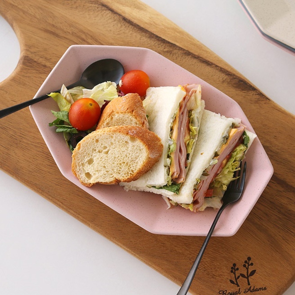 코스타 파스텔 도자기 팔각 접시 소 샐러드 브런치 플레이팅 홈파티 플레이트