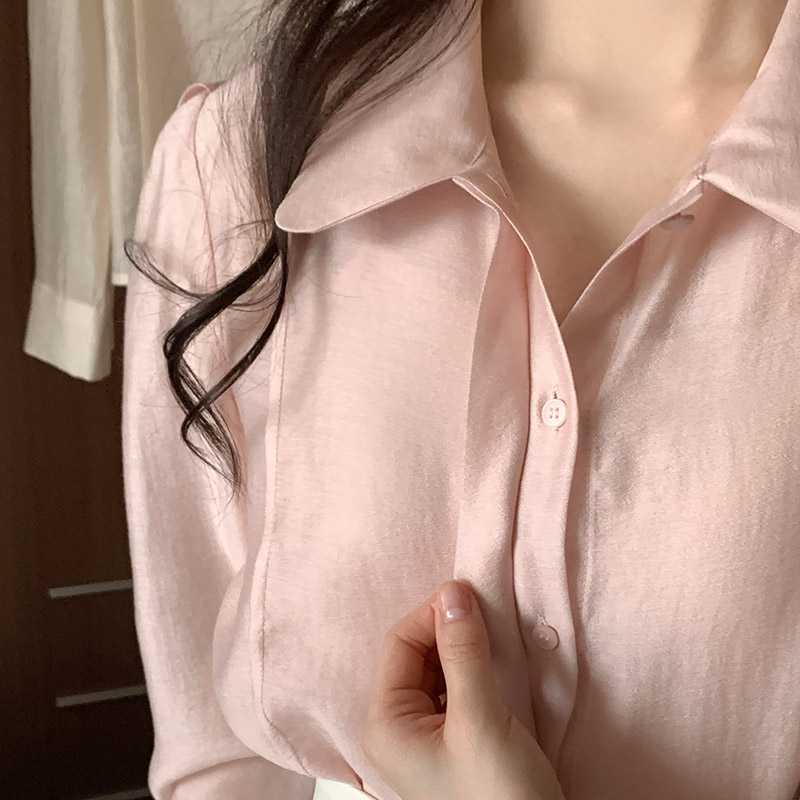 (MADE데이트룩) 샤인즈 히든 단작 텐셀 카라 블라우스 bs8093 - 상세 이미지 4
